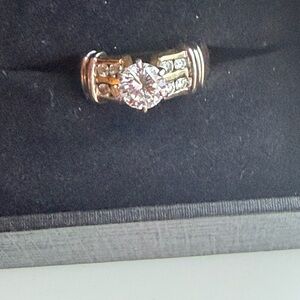 Classic 14k Gold-two tone diamond ring
